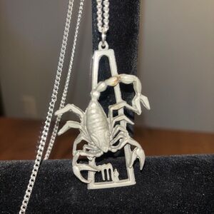 Silver Scorpion Pendant Necklace